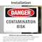 Signmission Contamination Risk, 5 in W x Rectangle, Vinyl Decal OS-2PACK-DS-D-35-L-1874 - alternate 5